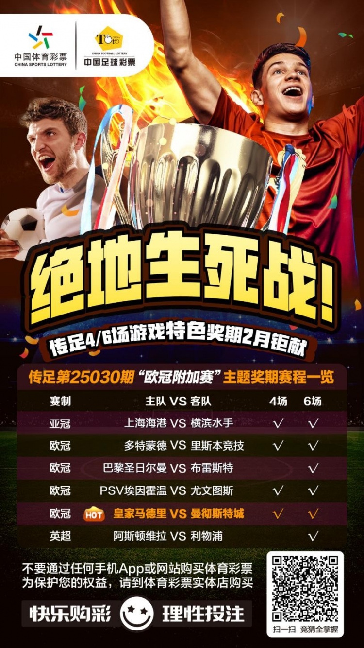  絕地生死戰(zhàn)！傳足特色獎期第25030期聚焦歐冠附加賽