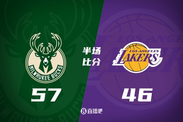  讓一套首發(fā)！布朗尼8分全隊(duì)最高 字母13+3 湖人半場(chǎng)落后雄鹿11分