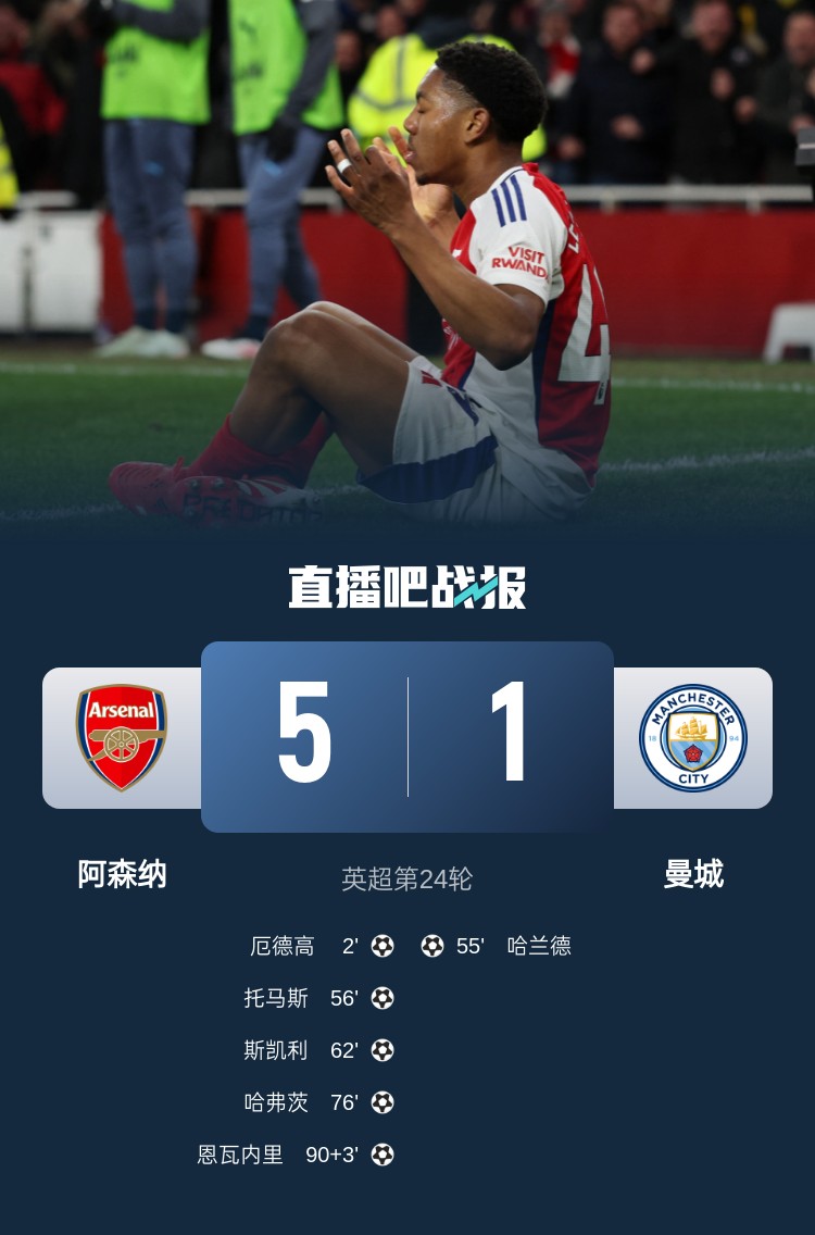  硬氣槍手無(wú)畏強(qiáng)敵！阿森納本賽季5-1碾壓曼城，3-0完勝皇馬